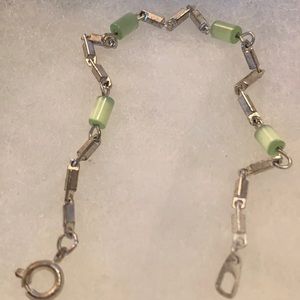 Vintage Jade and Silver Bracelet.
